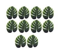 rockible Lot de 10 feuilles de palmier artificielles tropicales vertes pour décoration d'intérieur, de bureau ou de jungle, S