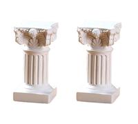 rockible Lot de 2 colonnes romaines grecques en résine, sculptures, figurines, statues romaines pour intérieur, extérieur, fête, maison, anniversaire, Style B