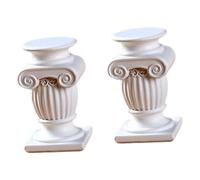 rockible Lot de 2 colonnes romaines grecques en résine, sculptures, figurines, statues romaines pour intérieur, extérieur, fête, maison, anniversaire, Style D