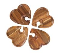 rockible Lot de 4 Assiettes à apéritif avec Porte-gobelet, Plateau de Service pour Snacks, Plateau à Cupcakes pour Restauration de fête, en Forme de Coeur
