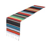 rockible Lot de 8 Chemins de Table Mexicains, Nappe Traditionnelle, 12,7 X 213 Cm, pour Décoration de Fête Ou de Mariage, Noir