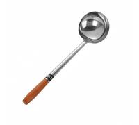 rockible Louche à Soupe Accessoire Cuisine Professionnel Inox Poignée Résistante Bol Élargi Anti-déversement Adaptée Marmites Usage Domestique, 12 Liang, Manche En Bois Brillant