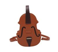 rockible Mini Sac à bandoulière en Forme de Violon avec Sangle réglable, Sac à Dos décontracté à la Mode, Brun