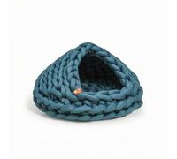 rockible Niche Niche Tricotée Confortable Couchette Grotte Doux Panier pour Petits Chiens, Chambre, Bleu Trou, Diamètre du Fond 30cm 1kg
