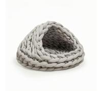 rockible Niche Niche Tricotée Confortable Couchette Grotte Doux Panier pour Petits Chiens, Chambre, Gris Moyen, Diamètre du Fond 40cm 1.2kg