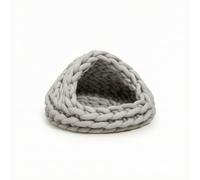 rockible Niche Niche Tricotée Confortable Couchette Grotte Doux Panier pour Petits Chiens, Chambre, Gris Moyen, Diamètre du Fond 30cm 1kg