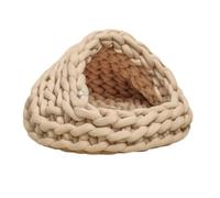 rockible Niche Niche Tricotée Confortable Couchette Grotte Doux Panier pour Petits Chiens, Chambre, Kaki, Diamètre du Fond 30cm 1kg