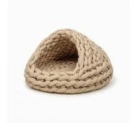 rockible Niche Niche Tricotée Confortable Couchette Grotte Doux Panier pour Petits Chiens, Chambre, Kaki, Diamètre du Fond 45cm 1.4kg