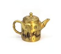 rockible Objet Décoratif Théière Décorative Finition Dorée Style Classique pour Maison, Théière Cinq Bœufs