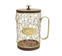 rockible Organisateur de dosettes de café, porte-capsules expresso, récipient pour la cuisine, la maison ou l'hôtel, or, avec Un Couvercle