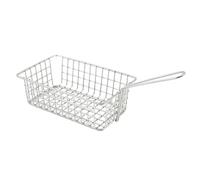 rockible Panier à friture en Acier Inoxydable, Panier de Service pour friteuse, Panier à Frites pour Ailes de Poulet, Frites de Barbecue, Maison, 16 cm x 10 cm x 5.5 cm