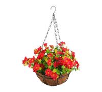 rockible Panier de Jardinière Suspendu, Décoration de Bouquet avec Panier Mangeoire, Pot de Fleurs Décoratif, Pot de Fleurs pour Terrasse, Porche, Balcon, mais, Rouge