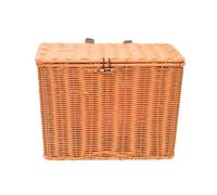 rockible Panier en Plastique PP Tissé Cvercle Robuste Panier Aspect Rotin Fermoir Avant Universel pr Crses