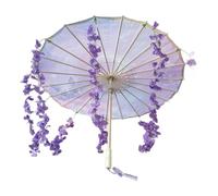 rockible Parapluie Chinois en Papier huilé 81 cm avec Pompons Fleuris pour soirée Cosplay et Mariage, Papillon Violet
