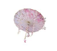 rockible Parapluie Chinois en Papier huilé 81 cm avec Pompons Fleuris pour soirée Cosplay et Mariage, Fleur Rose