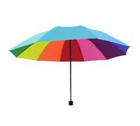 rockible Parapluie Pliant Portatif Coloré d'arc-en-Ciel Coupe-Vent Polyvalent avec 10 Nervures