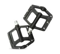 rockible Pédale de Vélo Antidérapante avec Axe CR- Roulements Étanches Corps en Alliage d'Aluminium Léger Filetage 14 Mm Surface Large 124x105 Mm Adaptée au, Black