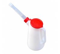 rockible Pichet avec Bec Flexible Translucide Broc Dosage avec Bec Flexible En Plastique Pichet Bouchon pour Mécaniciens, Bricoleurs, Vidange, Atelier, 1.2L, Red Cap Red Ring
