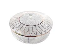 rockible Plateau de Service Compartimenté, Centre de Table Transparent, Plateau Tournant Portable pour Fruits Secs