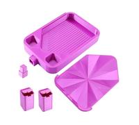 rockible Plateau pour Art Diamant avec Couvercle trieur, Facile à Utiliser et Anti-déversement, idéal pour la Broderie et Les Loisirs créatifs, Violet