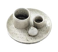 rockible Porte-encens 4 en 1, brûleur d'encens, plateau récupérateur d'encens, support pour ferme, cheminée, sauge brûlante, Blanc