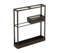 rockible Porte-parapluies, support de rangement pour parapluies avec bac d'égouttage, seau de rangement pour maison et hôtel, Noir