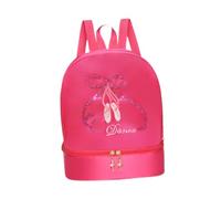 rockible Sac à Dos de Danse de Ballet étanche avec Compartiment à Chaussures pour Le Sport Danse Latine, Rose Rouge