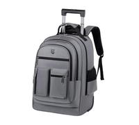 rockible Sac à Dos Roulant de Grande capacité, Sac à Dos d'école décontracté à roulettes en Tissu Oxford, Mallette pour Ordinateur Portable pour Femmes et, Gris