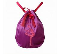 rockible Sac de Rangement Ballon de Gymnastique Sacoche Housse Pochette Velours Structuré avec Fermeture à Cordon et Oeillets Métal Longues Cordes pour Portage, Rose, Rose-Rouge, S