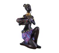 rockible Sculpture Africaine, Figurine Décorative, Porte-bougie Chauffe-plat, œuvre D'art Originale, Décoration de Bureau, étagère, Chambre, Décoration Int, Jupe Violette