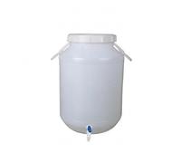 rockible Seau avec Robinet Étanche Seau en HDPE Poignées Transport Réservoir d'eau avec Robinet, Blanc, 75 litres, Poignée Blanche, avec Robinet