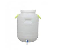 rockible Seau avec Robinet Étanche Seau en HDPE Poignées Transport Réservoir d'eau avec Robinet, Blanc, Cylindrique, Petit Calibre, 25L, avec Robinet