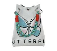 rockible Seau en Tricot pour Femme, Pochette élégante au Crochet pour Les Vacances, Les déplacements à la Plage, Beige