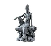rockible Statue Du Bodhisattva Avalokiteshvara, Artisanat Bouddhique, Statue Légère à Une Jambe sur Socle En Lotus, 9 × 6 × 14 Cm, Figure de Guan Yin
