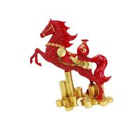 rockible Statuette de Cheval en Résine, Décoration Créative Chinoise pour Pendaison de Crémaillère, Figurine de Bureau, Ornement pour Bureau Ou Chambre. Idéale, Rouge
