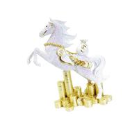 rockible Statuette de Cheval en Résine, Décoration Créative Chinoise pour Pendaison de Crémaillère, Figurine de Bureau, Ornement pour Bureau Ou Chambre. Idéale, Blanc