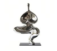 rockible Statute Posture Posture | Silhte Élégante, Sculpture en Résine, Compacte, Méditation, Meuble Télé, Argent
