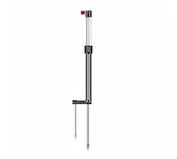 rockible Support de Canne à Pêche Porte Canne Support de Berge avec Plateau Intégré et Garde Canne Piquet Pointu pour Stabilité au Sol Tube Télescopique 3 à , Gris Métallisé