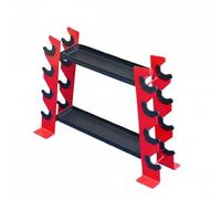 rockible Support Haltères Rack Poids Porte Haltères Étagère Kettlebells Acier Solide et Plastique Résistant avec Disposition, Rouge, Étagère À Haltères Dentelée, Modèle De Base