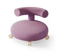 rockible Tabouret à roulettes avec Dossier Bas Siège à roulettes avec Dossier Compact Tabouret en Bouclette pour Enfants, Violet, Dossier en Molleton D Agneau Violet avec Roues en Riz