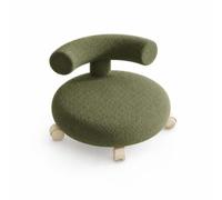rockible Tabouret à roulettes avec Dossier Bas Siège à roulettes avec Dossier Compact Tabouret en Bouclette pour Enfants, Vert Olive, Dossier en Velours D Agneau Vert Olive avec Roues en Riz