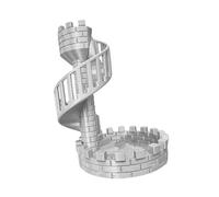 rockible Tour de dés de château, tour de roulement de dés, ornements de jeux de société, cadeaux faciles à rouler, jeux de table, jeu de rôle pour RPG, Gris