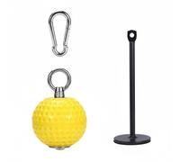 rockible Wrist Training Ball Boule Grip Poignet Outil Musculation Renforcement Exercice Multifonction Structure PU Boucle Acier Inoxydable Adaptée aux Athlètes, 7CM, Balle Jaune+Plateau