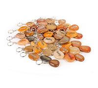 RockImpact Lot de 50 porte-clés avec pierres inspirantes en gros, gravées en pierre naturelle de rivière