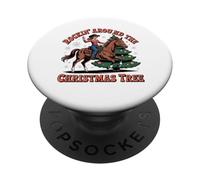 Rockin' Around The Christmas Tree Cowgirl Père Noël Cheval PopSockets PopGrip Adhésif