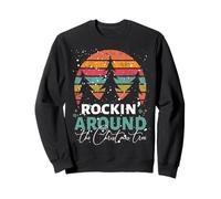 Rockin' Around The Christmas Tree Vintage Sunset Sweatshirt