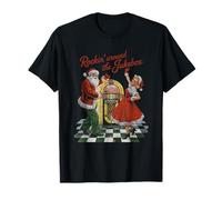 Rockin Christmas Around Jukebox Père Noël et épouse Noël T-Shirt