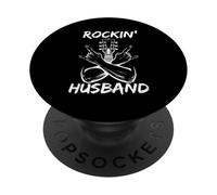 Rockin' Husband Guitare Mains Rock Music Band Anniversaire PopSockets PopGrip Adhésif