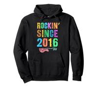 Rockin 'Since 2016 Vintage Rockstar 10ème Anniversaire garçon Fille Sweat à Capuche