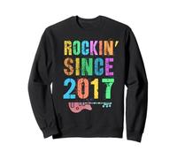 Rockin' Since 2017 Vintage Rockstar 9ème Anniversaire garçon Fille 10 Ans Sweatshirt